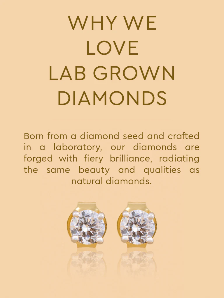Brilliant Solitaire Lab Diamond Earrings - Image 4