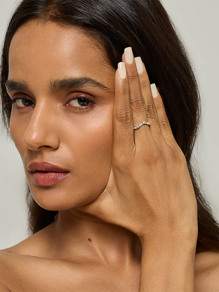 Chevron Lab Diamond Ring