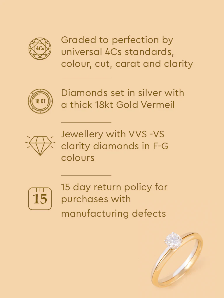 Classic Dual Tone Solitaire Lab Diamond Ring - Image 5