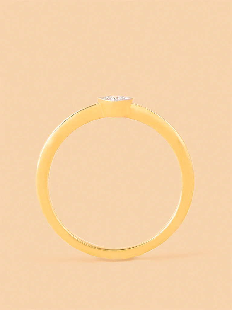 Classic Lab Diamond Pinched Shank Heart Ring - Image 2