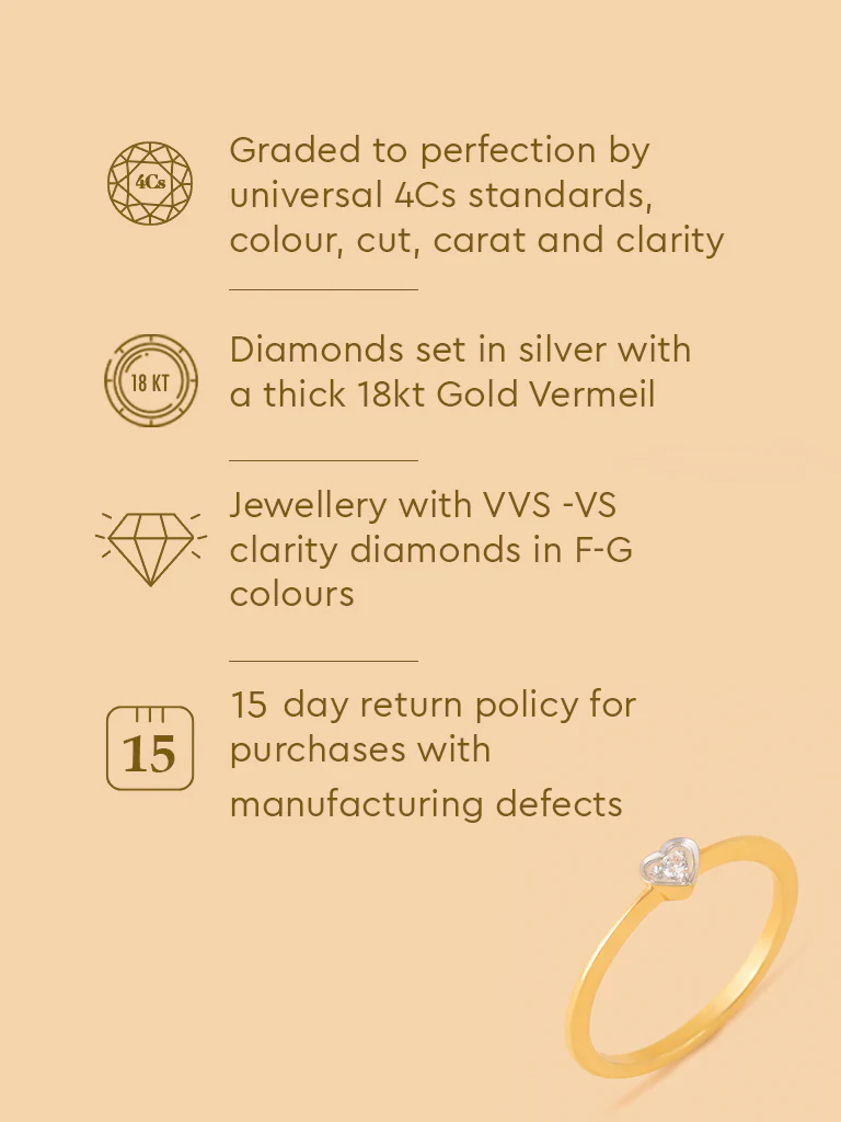 Classic Lab Diamond Pinched Shank Heart Ring - Image 5