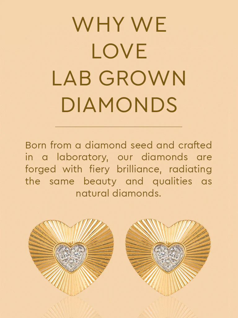 Dainty Lab Diamond Metal Halo Heart Studs - Image 4