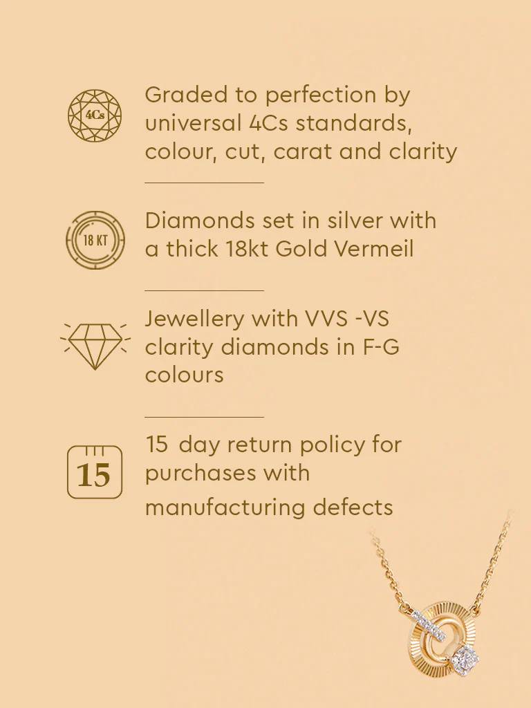 Dual Circle Lab Diamond Pendant Necklace - Image 5
