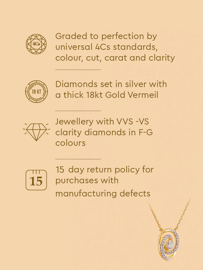 Dual Spiral Lab Diamond Pendant Necklace - Image 5