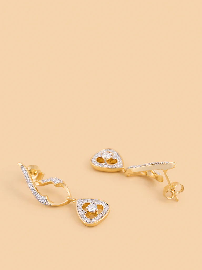 Elegant Drop Earrings with Lab Diamond Accents - Image 2