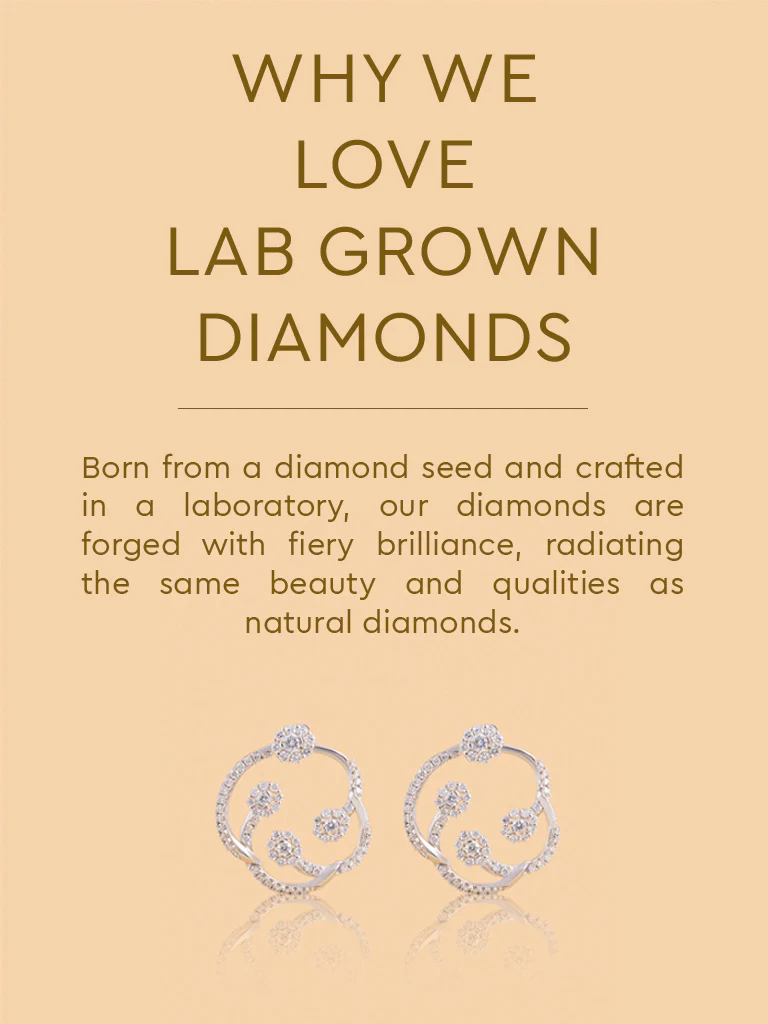 Elegant Floral Circle Lab Diamond Earrings - Image 4