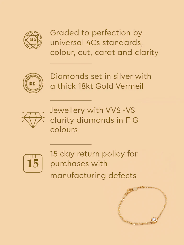 Faceted Solitaire Lab Diamond Chain Bracelet - Image 5