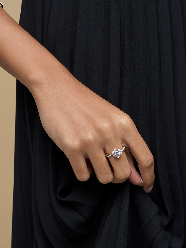 Gold Classic Floral Gold Plated Ring