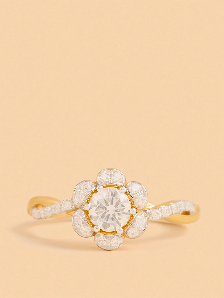 Gold Classic Floral Ring - Image 4