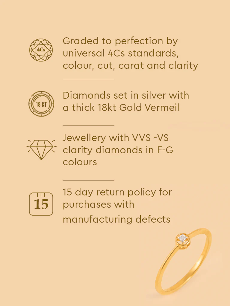 Gold Solitaire Sparkle Ring - Image 6