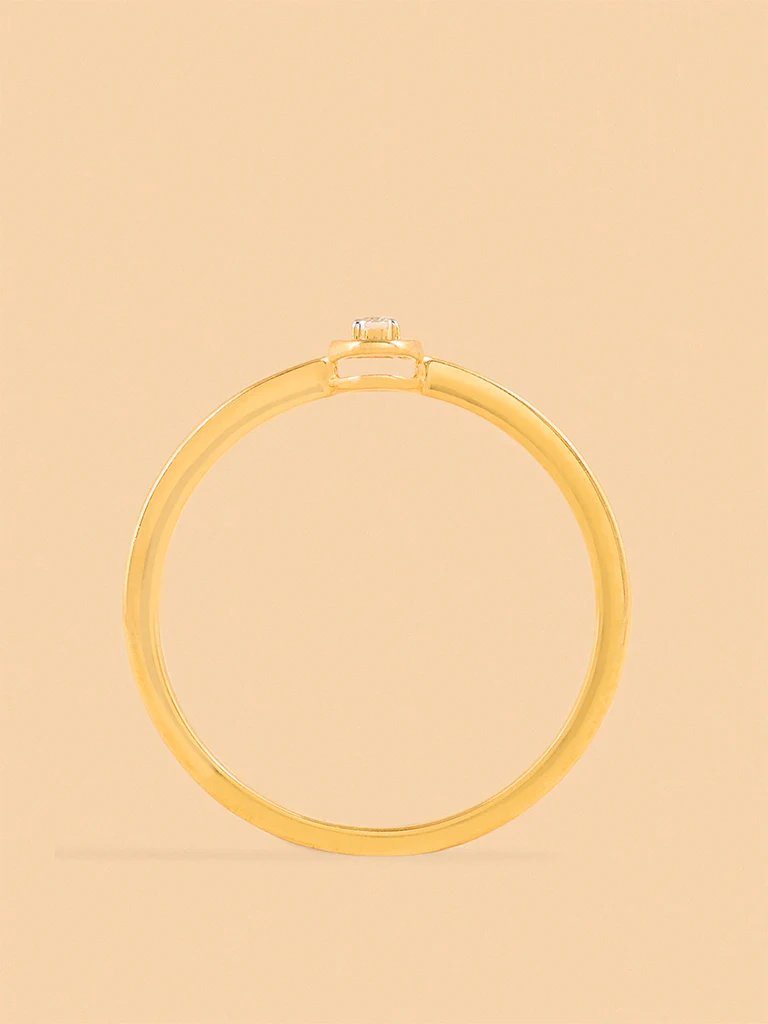 Gold Solitaire Sparkle Ring - Image 4