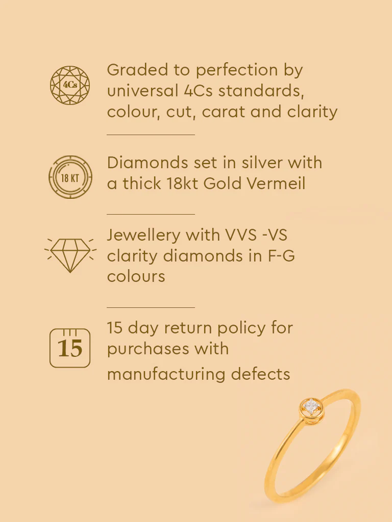 Gold Solitaire Sparkle Ring - Image 5