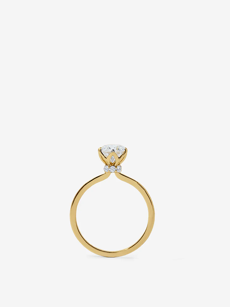Halo Flower-Style Lab Diamond Solitaire Ring - Image 3