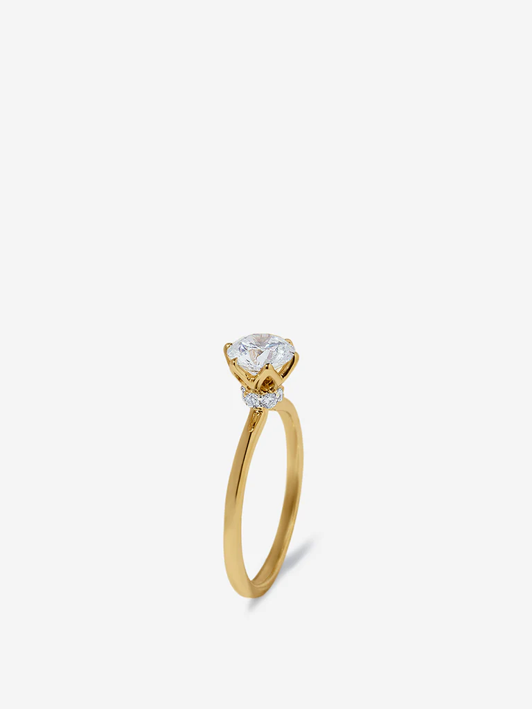 Halo Flower-Style Lab Diamond Solitaire Ring - Image 2