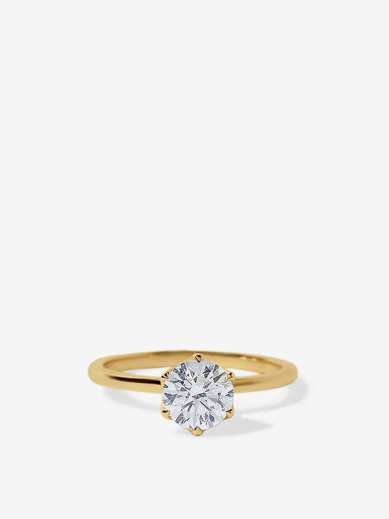 Halo Flower-Style Lab Diamond Solitaire Ring - Image 3