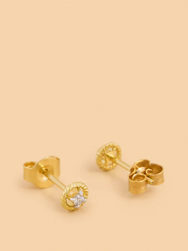 Halo Twisted Lab Diamond Earrings - Image 2