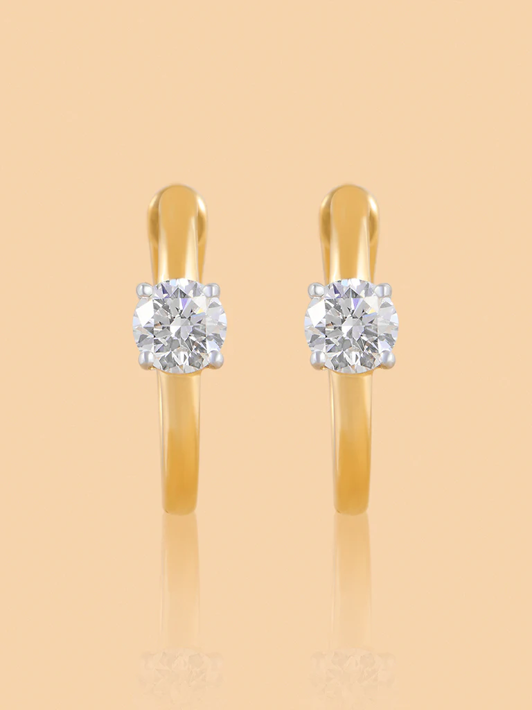 Hoop Solitaire Earring with Lab Diamond Accents