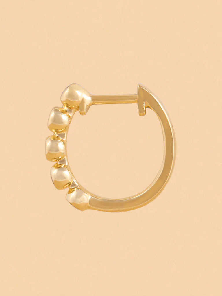 Huggie Bezel Set Lab Diamond Earrings - Image 3
