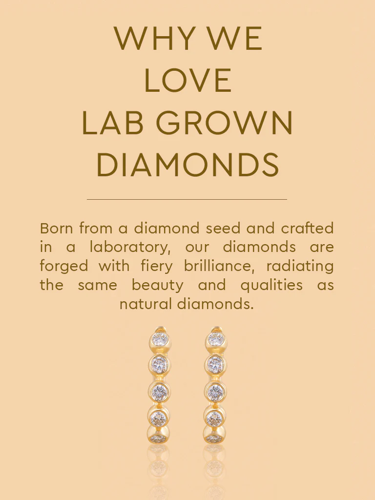 Huggie Bezel Set Lab Diamond Earrings - Image 4