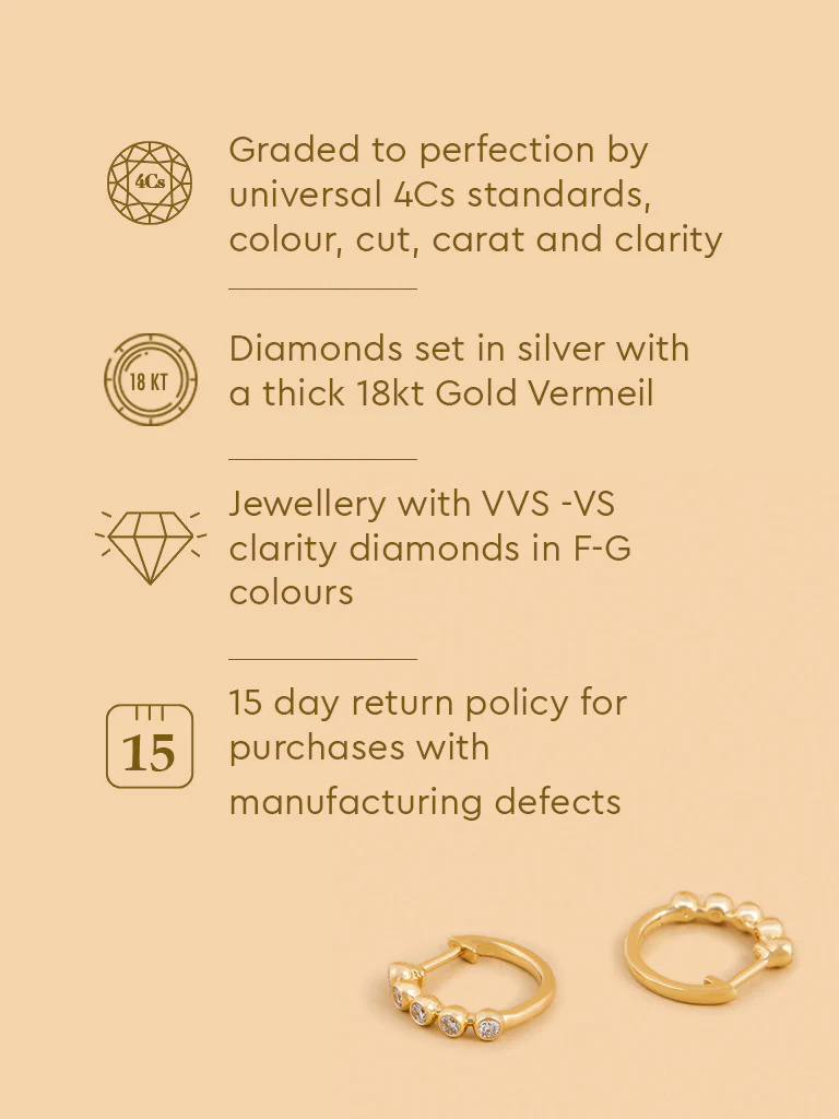 Huggie Bezel Set Lab Diamond Earrings - Image 5