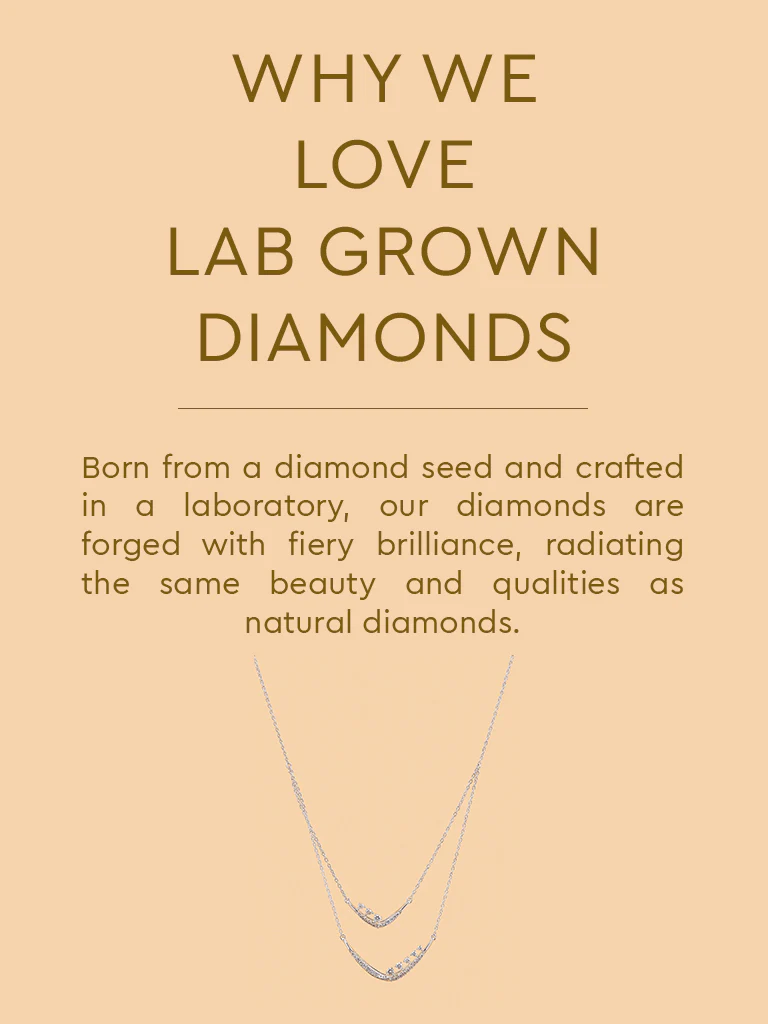 Layered Bead Detailed Lab Diamond Necklace - Image 4