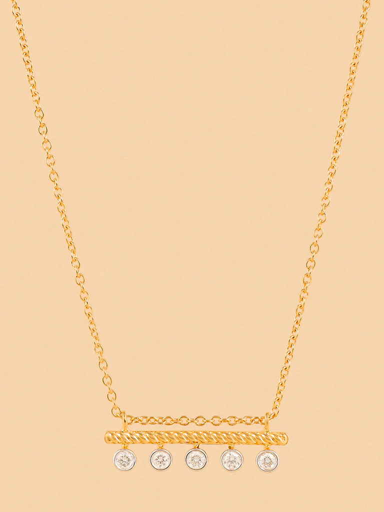 Linear Lab-Diamond Pendant Necklace