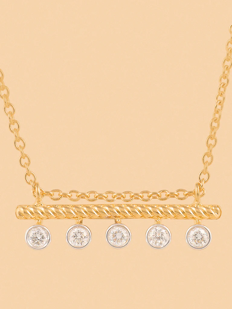 Linear Lab-Diamond Pendant Necklace - Image 3