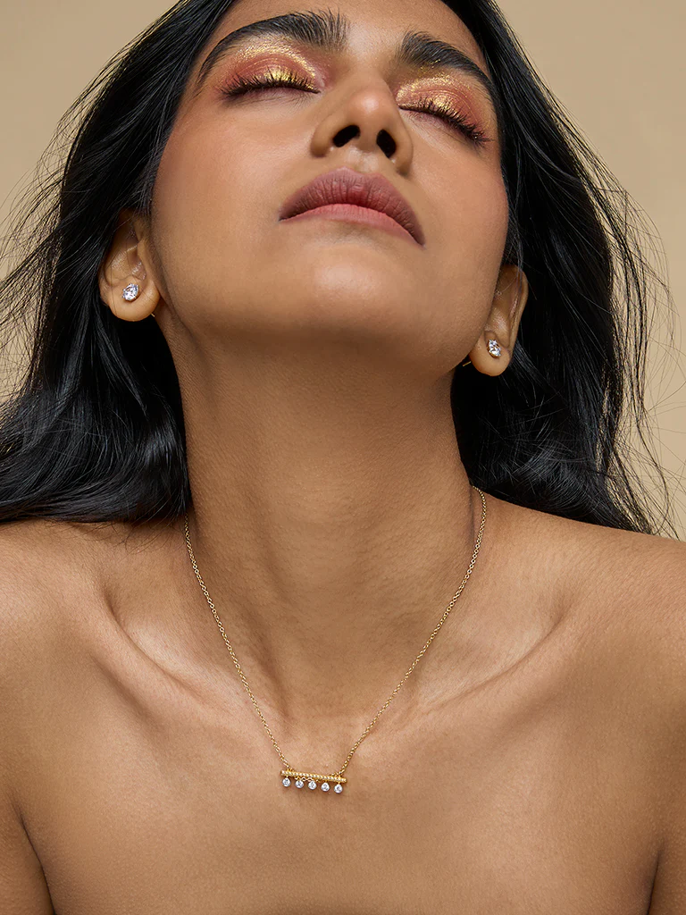 Linear Lab-Diamond Pendant Necklace - Image 6