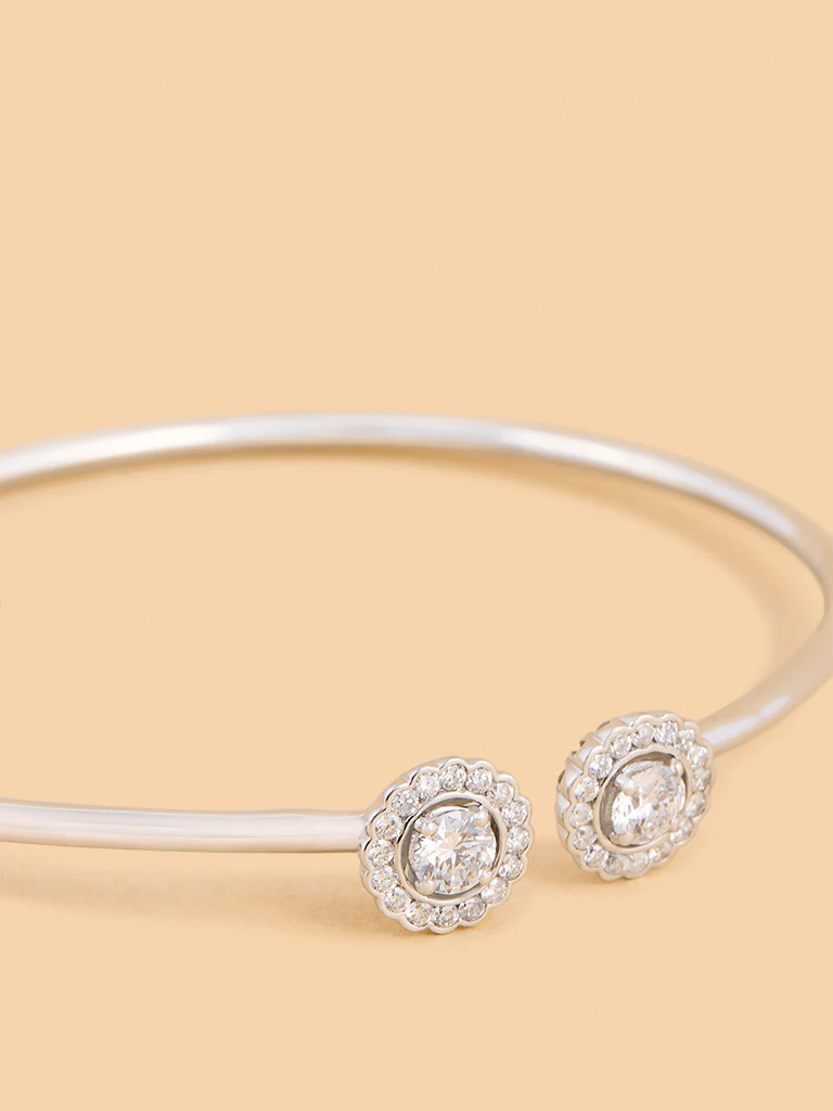 Lumina Solitaire Lab Diamond Bangle Bracelet - Image 3