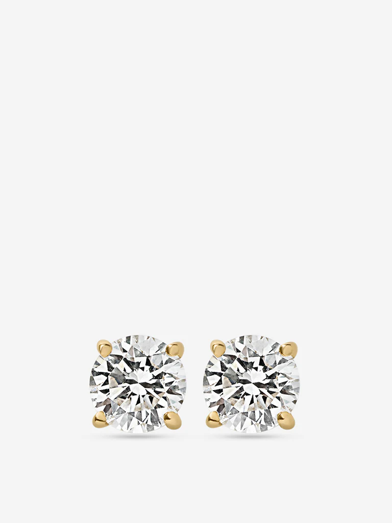 Micro Comet Solitaire Lab Diamond Stud Earrings - Image 2