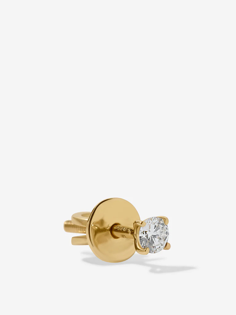 Micro Comet Solitaire Lab Diamond Stud Earrings - Image 3