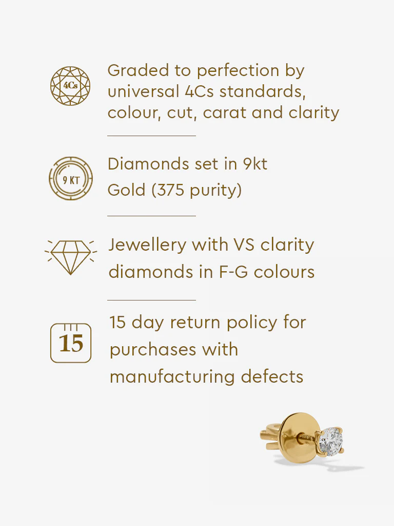 Micro Comet Solitaire Lab Diamond Stud Earrings - Image 6