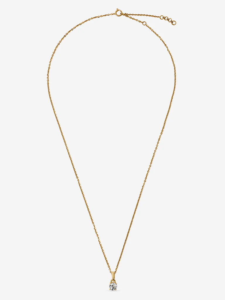 Mini Comet Solitaire Lab Diamond Pendant - Image 2