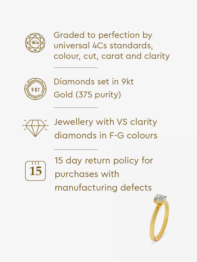 Mini Comet Solitaire Lab Diamond Ring - Image 9