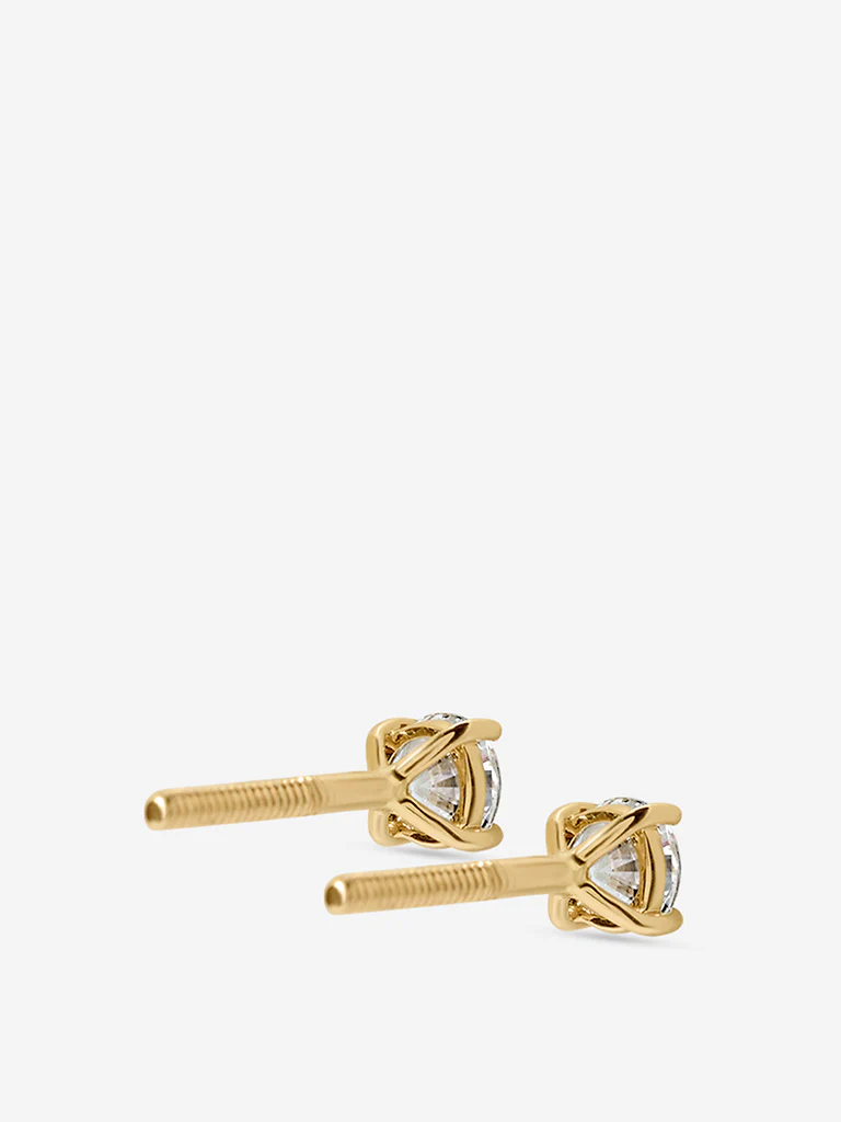 Mini Comet Solitaire Lab Diamond Stud Earrings - Image 4