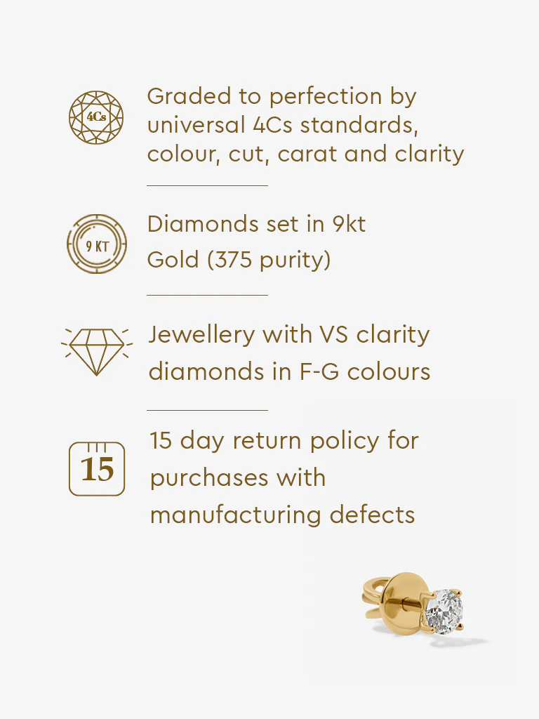Mini Comet Solitaire Lab Diamond Stud Earrings - Image 6