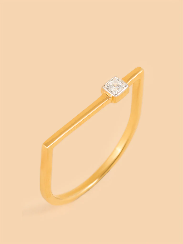 Modern Asymmetrical Solitaire Ring - Image 2