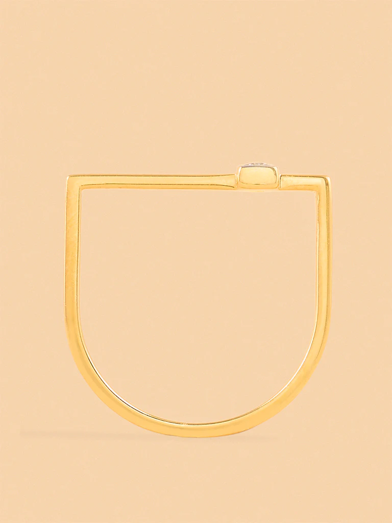 Modern Asymmetrical Solitaire Ring - Image 2