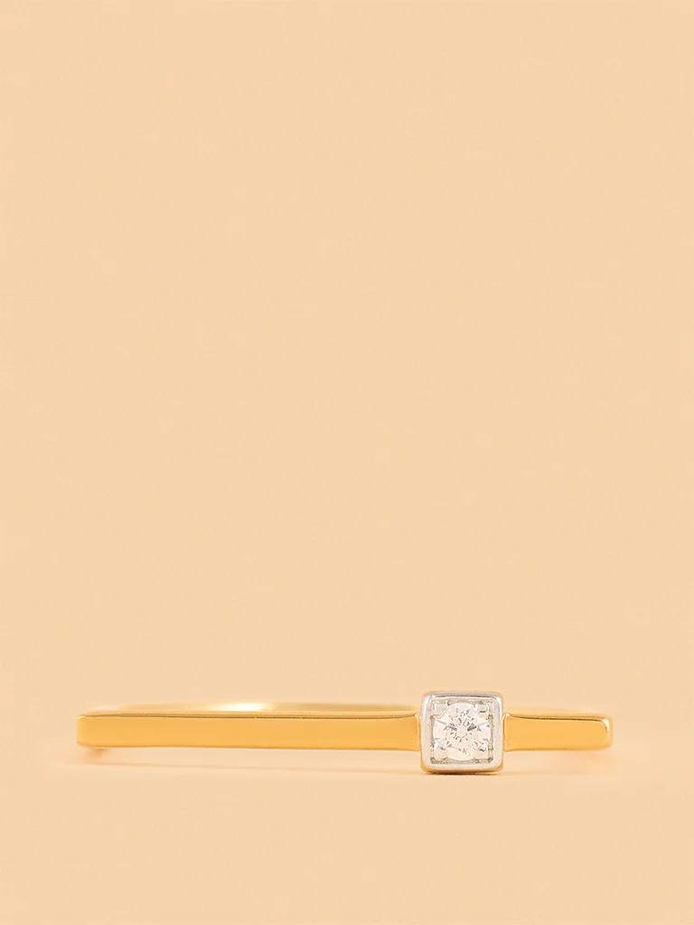 Modern Asymmetrical Solitaire Ring - Image 3