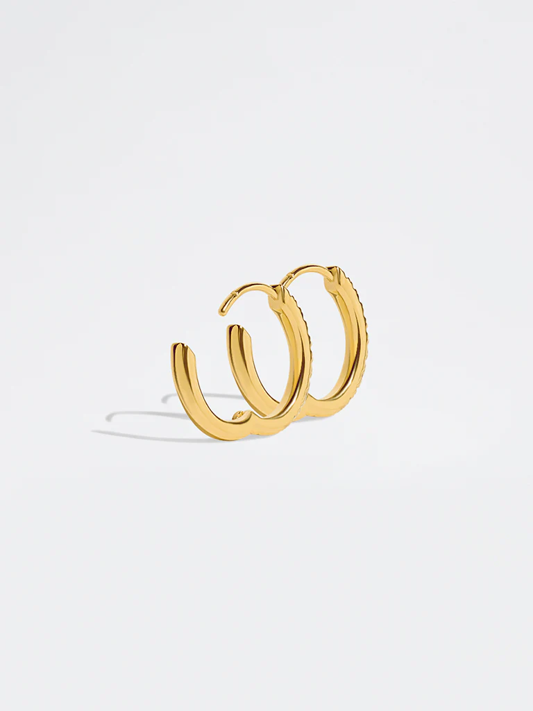 Pave Lab Diamond Classic Hoop Earrings - Image 4