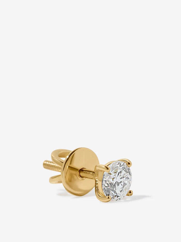 Petite Comet Solitaire Lab Diamond Stud Earrings - Image 3