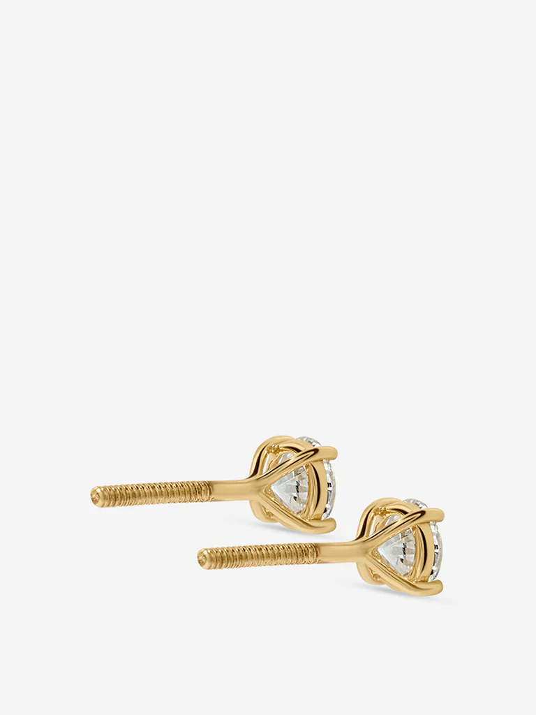 Petite Comet Solitaire Lab Diamond Stud Earrings - Image 4