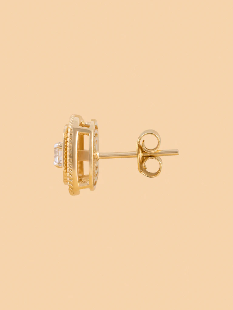 Rope Detailing in Cushion Lab Diamond Earrings - Image 3