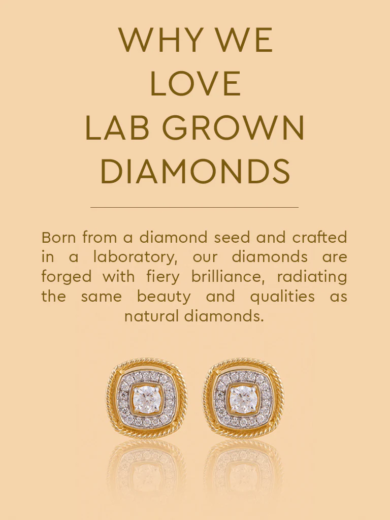 Rope Detailing in Cushion Lab Diamond Earrings - Image 4
