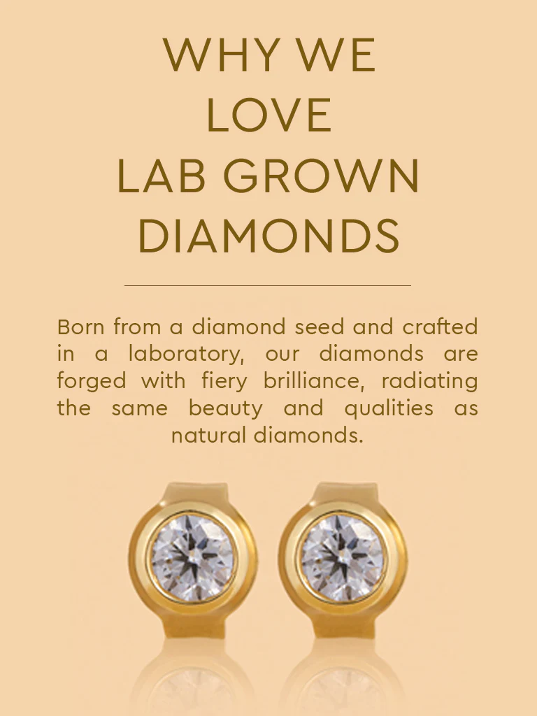 Round Bezel Set Lab Diamond Stud Earrings - Image 4