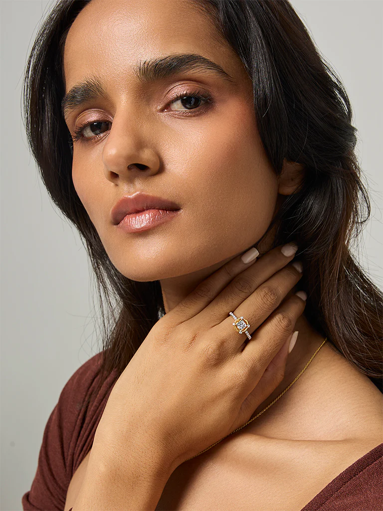 Sculpted Lab Diamond Ring