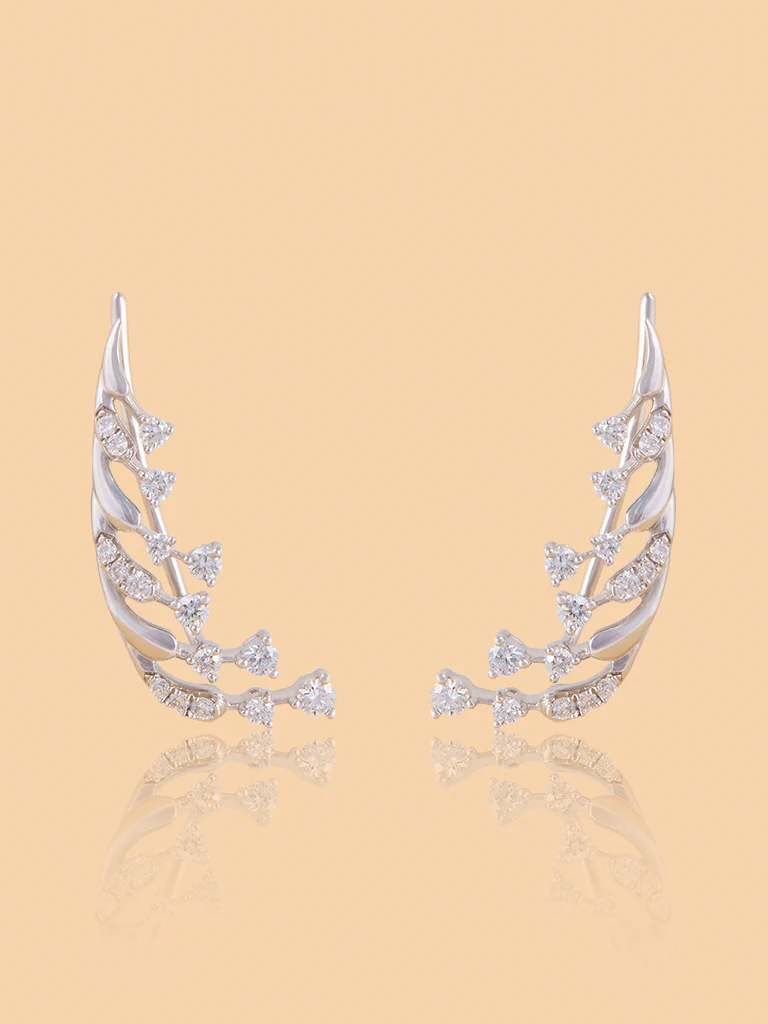 Sleek Lab Diamond Ear Climbers
