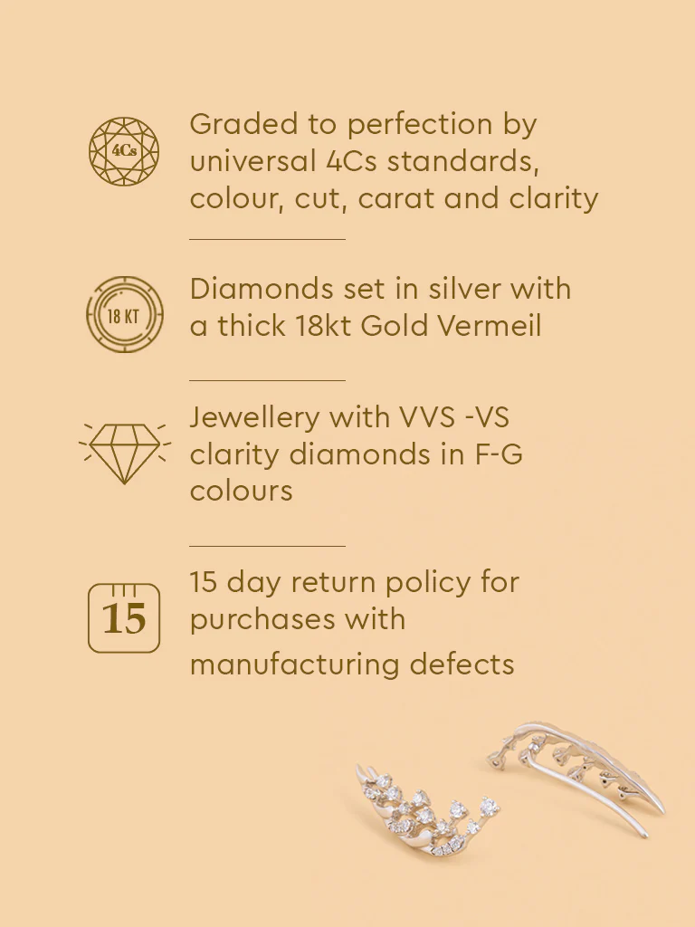 Sleek Lab Diamond Ear Climbers - Image 5