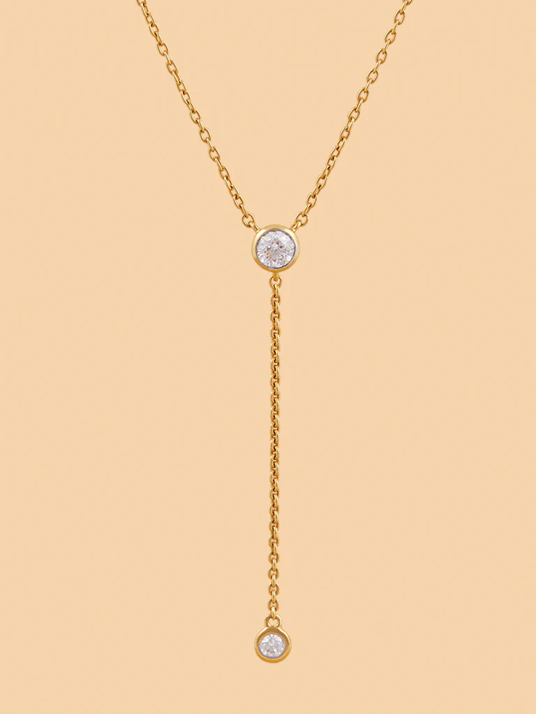 Sleek Y-Chain Necklace with Lab Diamond - Image 3