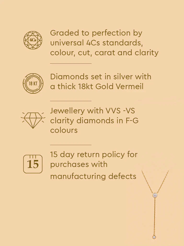 Sleek Y-Chain Necklace with Lab Diamond - Image 5
